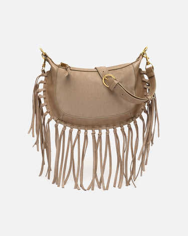 Fleubito Bolso bandolera pequeño efecto ante y detalles flecos 