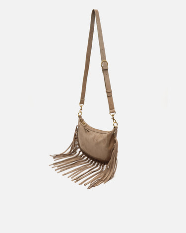 Fleubito Bolso bandolera pequeño efecto ante y detalles flecos 