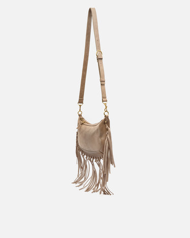 Fleubito Bolso bandolera pequeño efecto ante y detalles flecos 