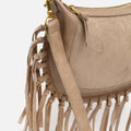 Fleubito Bolso bandolera pequeño efecto ante y detalles flecos 