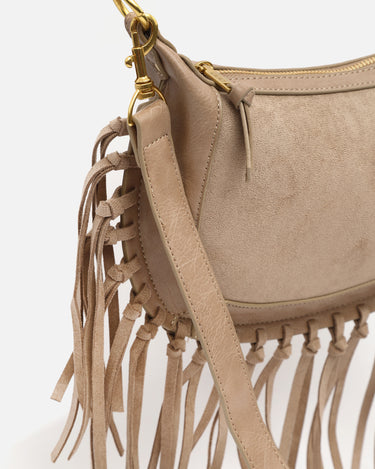 Fleubito Bolso bandolera pequeño efecto ante y detalles flecos 