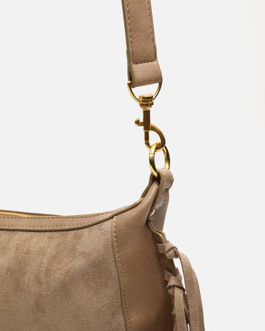 Fleubito Bolso bandolera pequeño efecto ante y detalles flecos 