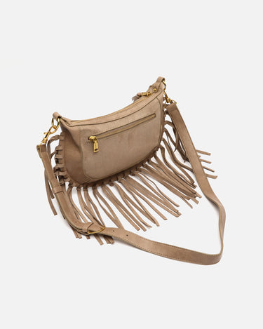 Fleubito Bolso bandolera pequeño efecto ante y detalles flecos 