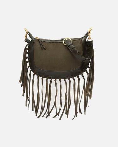 Fleubito Bolso bandolera pequeño efecto ante y detalles flecos 