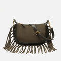 Fleubito Bolso bandolera pequeño efecto ante y detalles flecos 