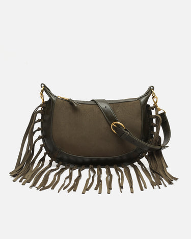 Fleubito Bolso bandolera pequeño efecto ante y detalles flecos 