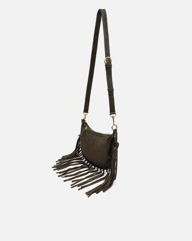 Fleubito Bolso bandolera pequeño efecto ante y detalles flecos 