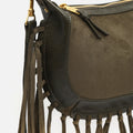 Fleubito Bolso bandolera pequeño efecto ante y detalles flecos 