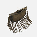 Fleubito Bolso bandolera pequeño efecto ante y detalles flecos 
