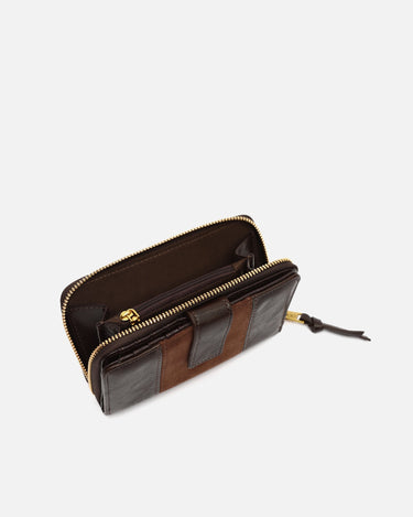 Fleubito Monedero Grande con cierre de botón y efecto ante 