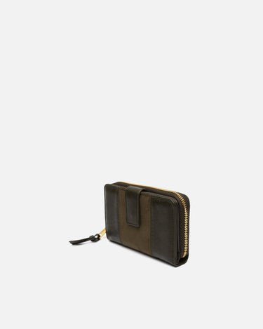 Fleubito Monedero Grande con cierre de botón y efecto ante 