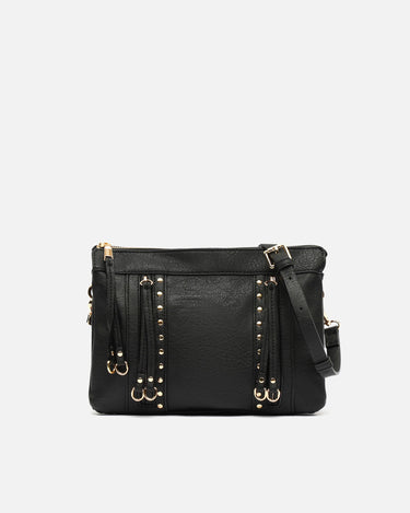 Nikasi bolso bandolera con bolsillos frontales y detalles metálicos 