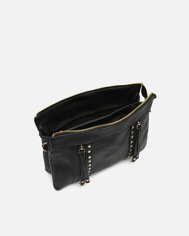 Nikasi bolso bandolera con bolsillos frontales y detalles metálicos 