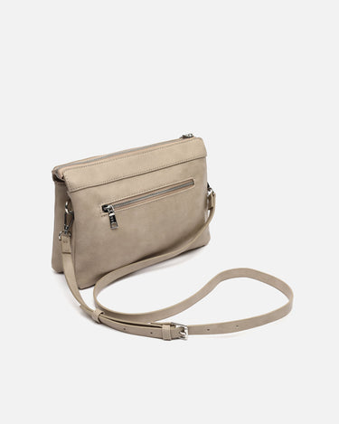 Nikasi bolso bandolera con bolsillos frontales y detalles metálicos 