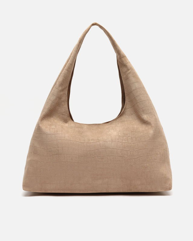 Skizze große Hobo-Tasche aus Wildlederimitat mit Animal-Print-Prägung