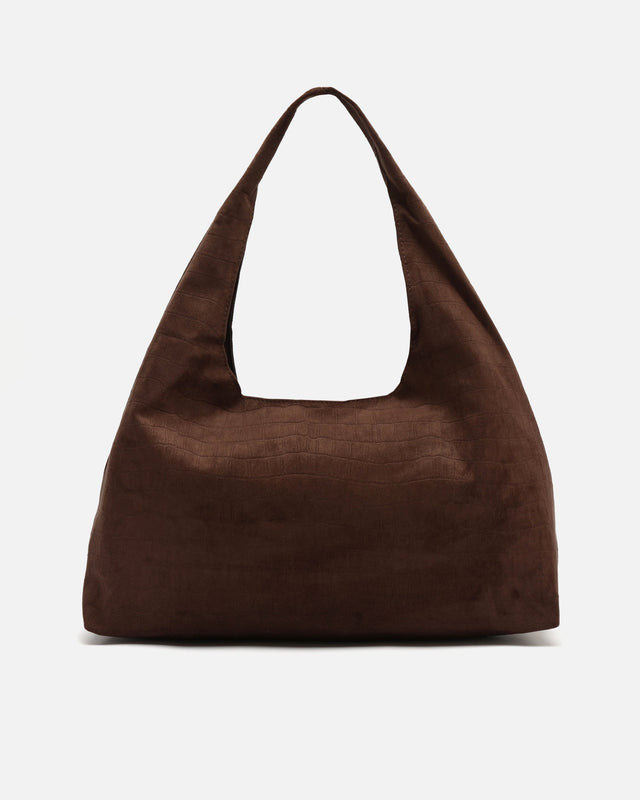 Skizze große Hobo-Tasche aus Wildlederimitat mit Animal-Print-Prägung