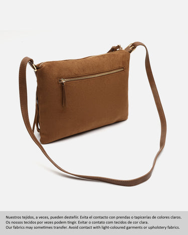Lunai bolso bandolera pequeño efecto ante con flecos 