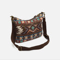Vana bolso bandolera jacquard con flecos y detalles metálicos 