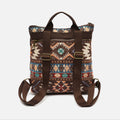 Vana mochila jacquard con flecos y detalles metálicos 