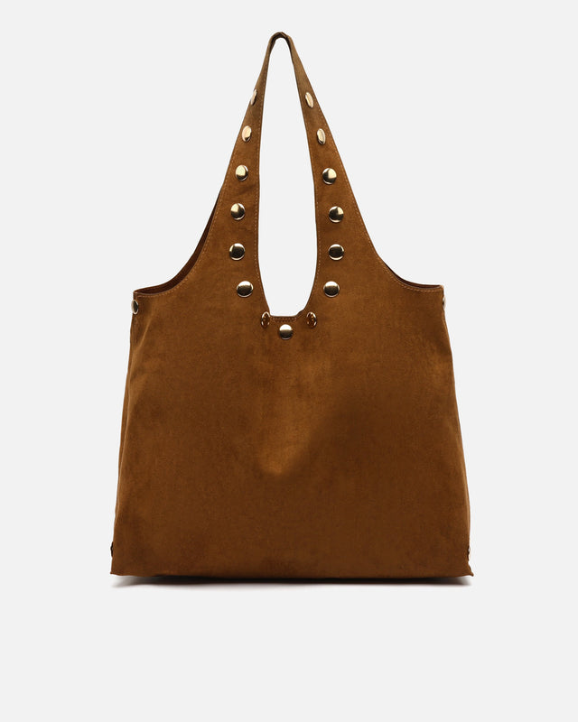Nemi grote hobo tas van suède met grote metalen details