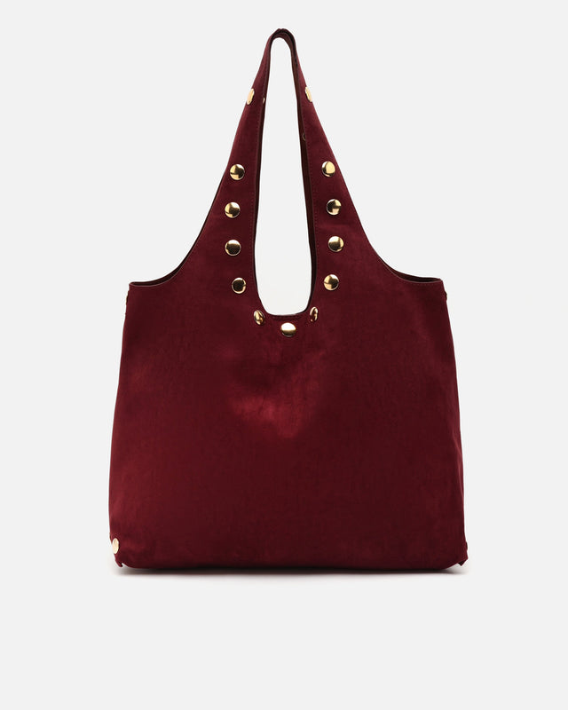 Nemi grote hobo tas van suède met grote metalen details