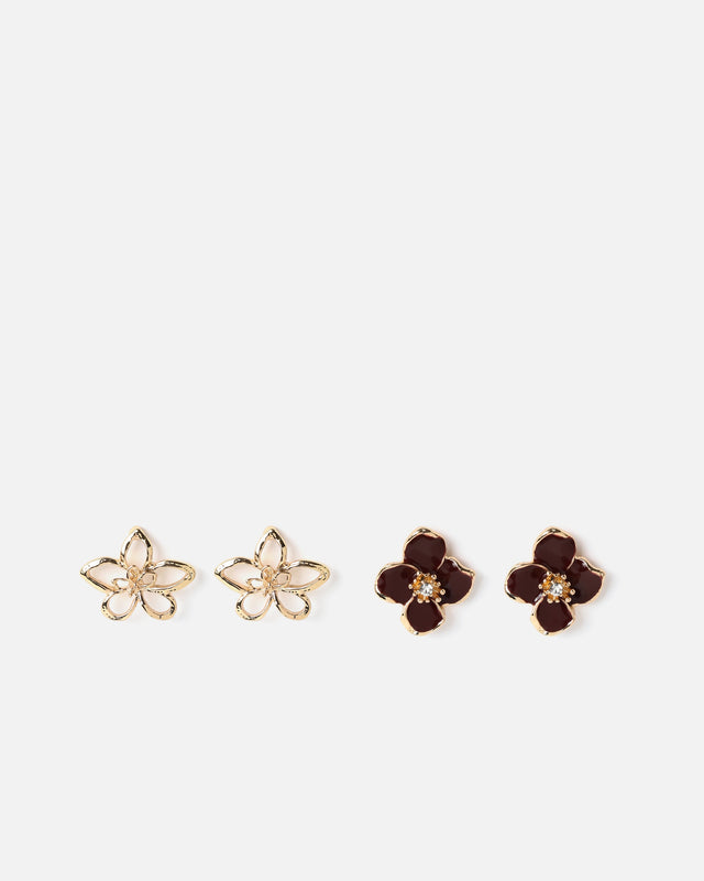 Pack de boucles d’oreilles en forme de fleurs