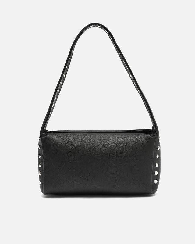 Korea small shoulder bag with metallic details