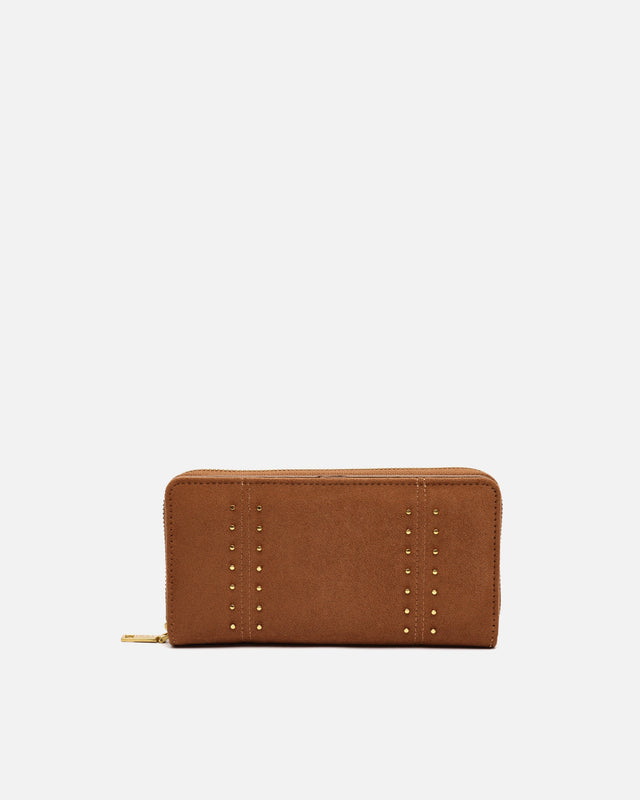Seysy large suede-effect wallet with metallic details