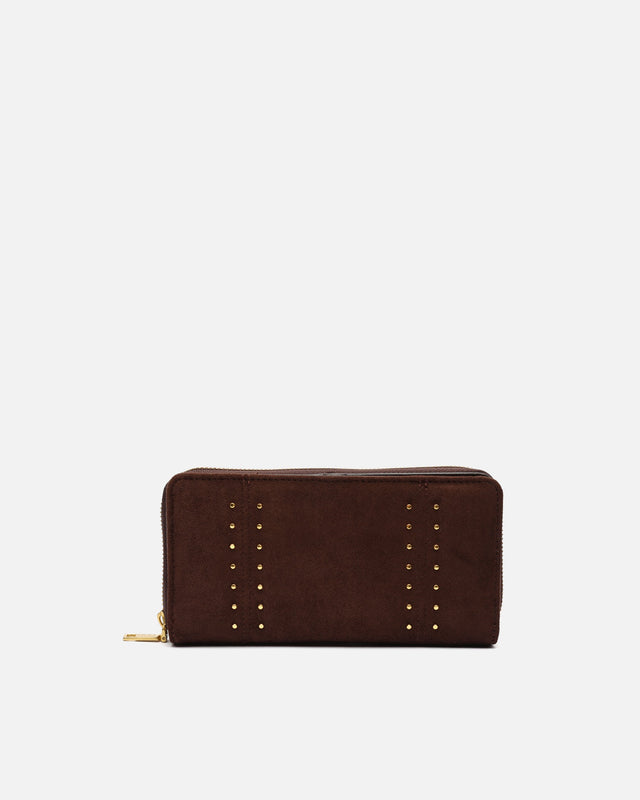 Seysy large suede-effect wallet with metallic details