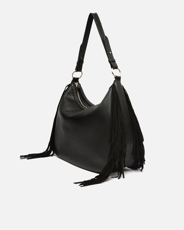 Chete bolso hobo con flecos y detalles metálicos 