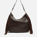 Chete bolso hobo con flecos y detalles metálicos 