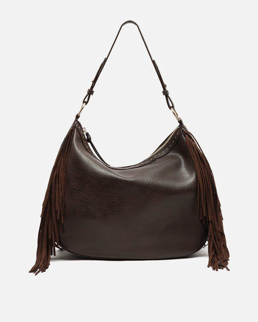 Chete bolso hobo con flecos y detalles metálicos 