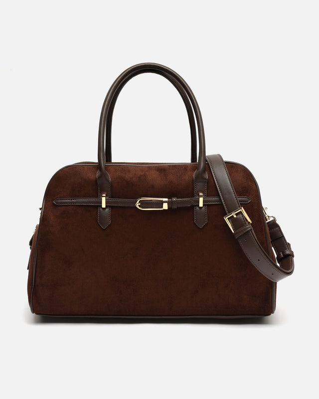 Musi-1-Handtasche in Velourslederoptik mit abnehmbarem Schulterriemen