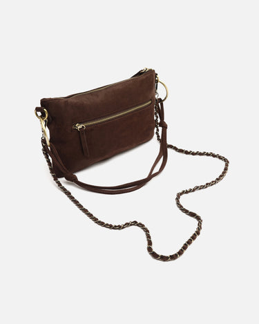 Tachitu-1 bolso de hombro e bandolera pequeño efecto ante con detalles metálicos 