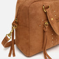 Seysy bolso de mano y bandolera efecto ante con detalles metálicos 