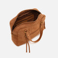 Seysy bolso de mano y bandolera efecto ante con detalles metálicos 