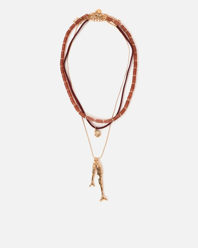 Collier multiple Boqueron avec pendentif poisson