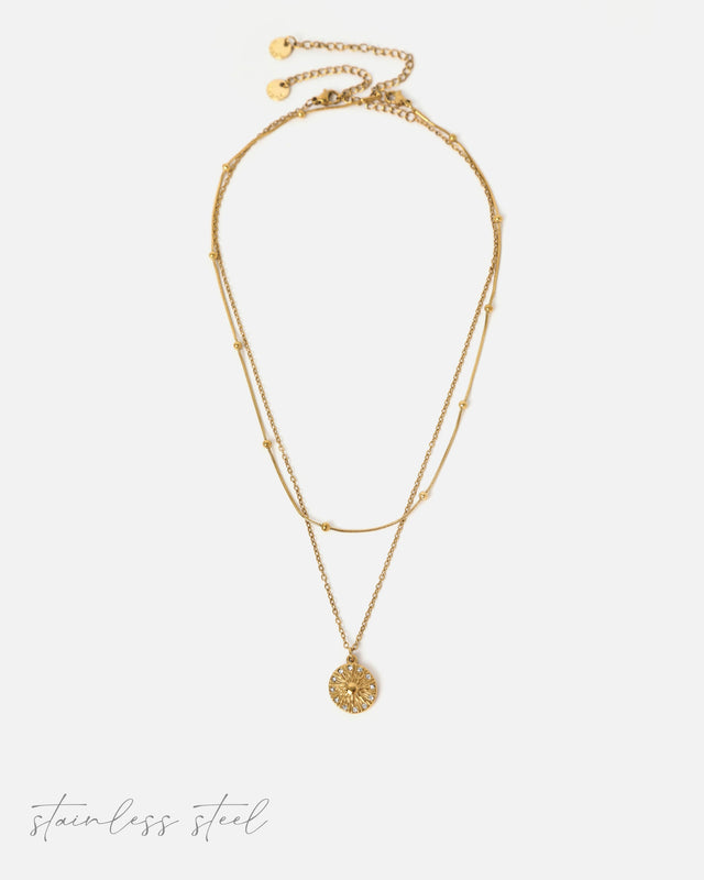Acepi double stainless steel necklace