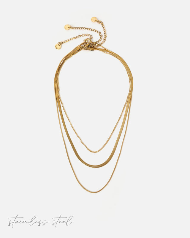 Aceri stainless steel multi-strand necklace
