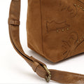 Dobli bolso bandolera efecto ante con detalles metálicos 