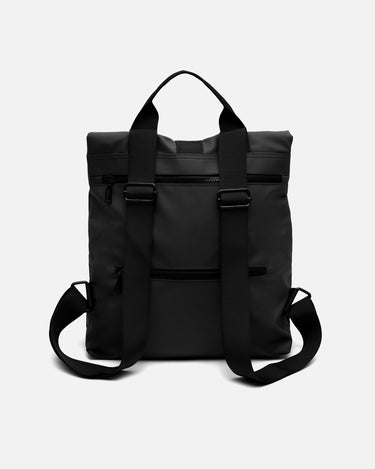 Nere mochila con solapa en nylon 