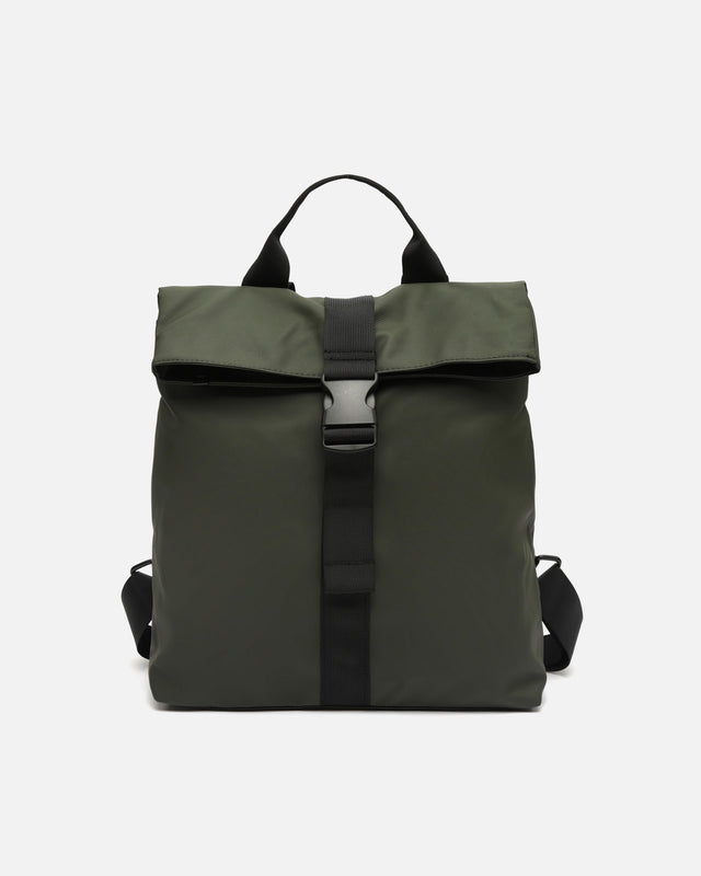 Nere nylon backpack with flap