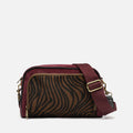 Mider bolso bandolera efecto ante y estampado animal print 