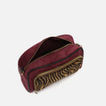 Mider bolso bandolera efecto ante y estampado animal print 
