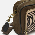 Mider bolso bandolera efecto ante y estampado animal print 
