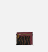 Mider tarjetero efecto ante y estampado animal print 
