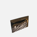 Mider tarjetero efecto ante y estampado animal print 