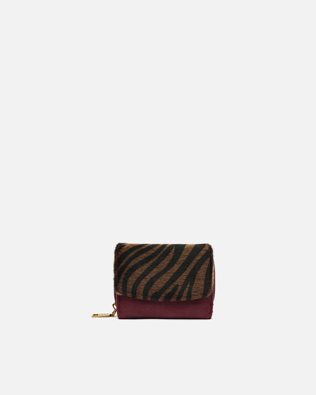 Mider small suede-effect coin purse with animal print