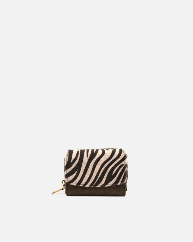 Mider small suede-effect coin purse with animal print