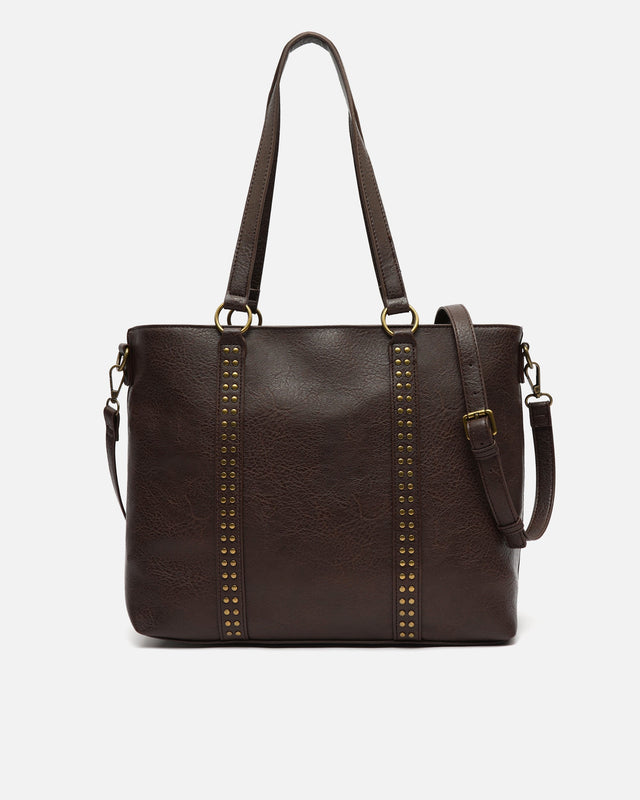 Mampini bolso shopper grande con asa bandolera extraíble y detalles metálicos